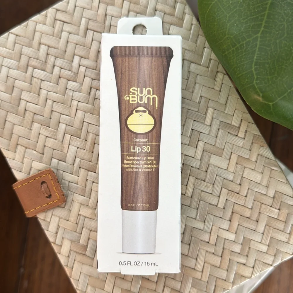 3/$15 🌸 Sun Bum SPF 30 Lip Balm Tube Clear Sunscreen Coconut Aloe Vitamin E